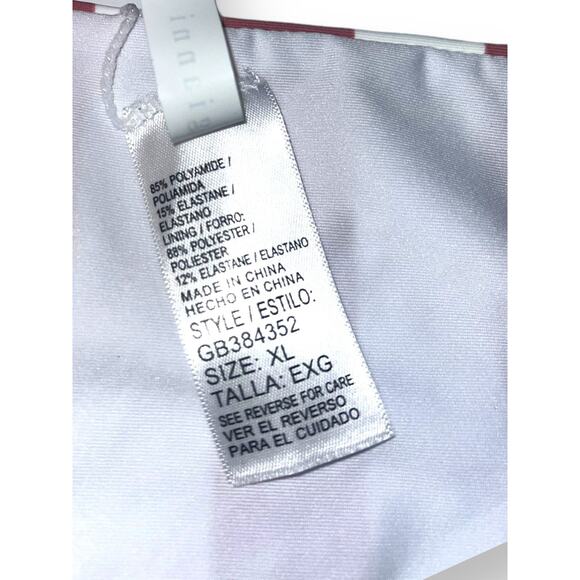 Gianni Bini Candy Stripe Swim Bikini Bottoms | Sz XL, White/Pink NEW! - Picture 8 of 8